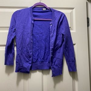 J.Crew purple cardigan.